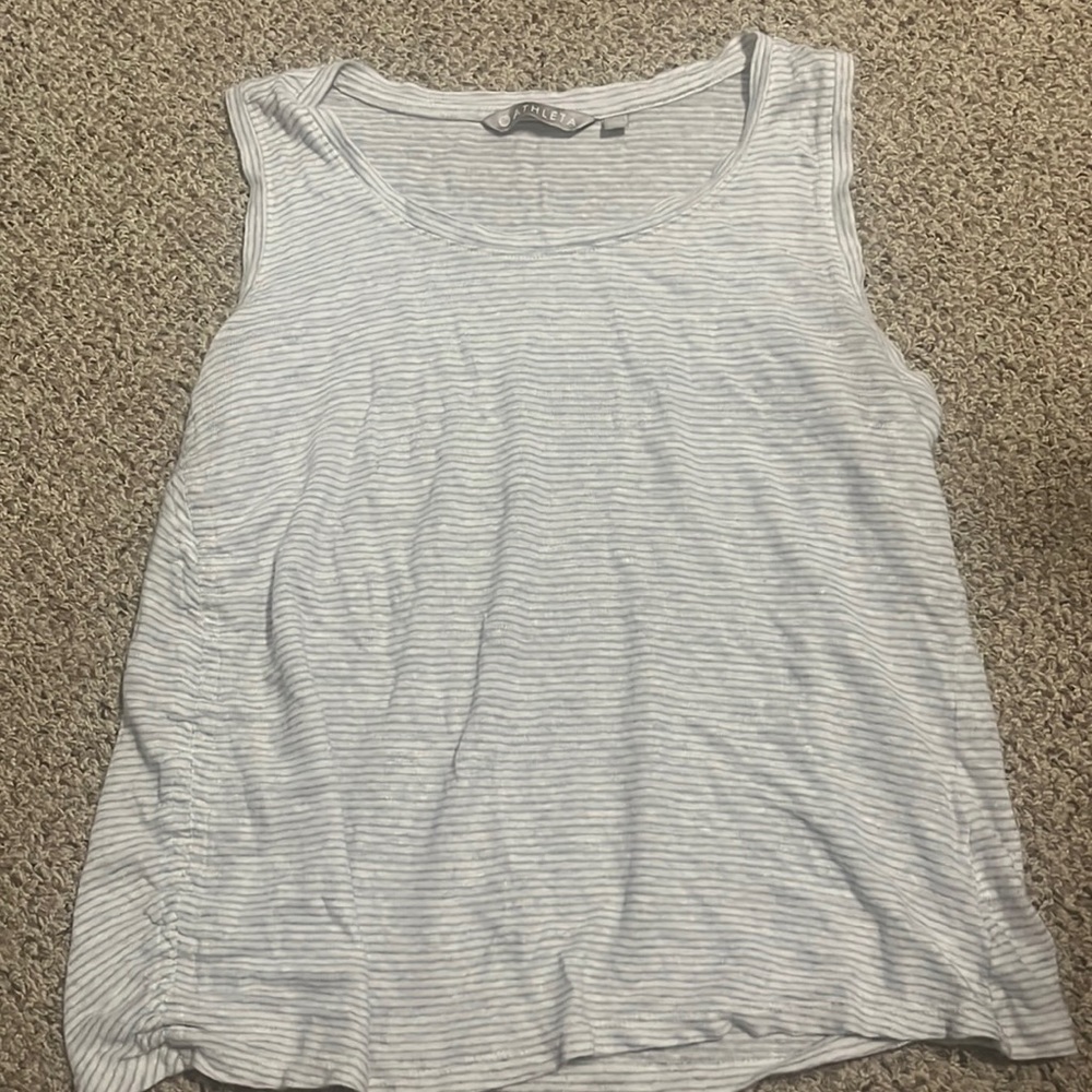 Athleta Grey and White Striped Tank